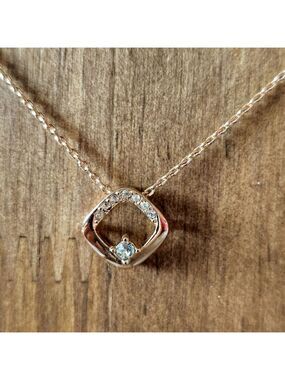 Elegant Rose Gold and Silver Pendant Necklace, Sterling Silver